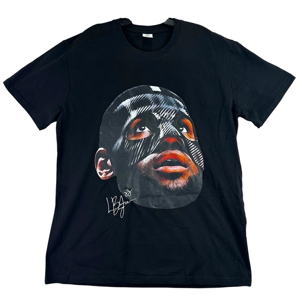 Feego LeBron James Mask‎ Graphic T-Shirt Mens XL Black Basketball Streetwear Tee